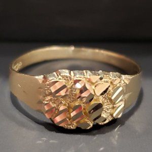 2.00 grams 10k solid gold nugget ring OVAL